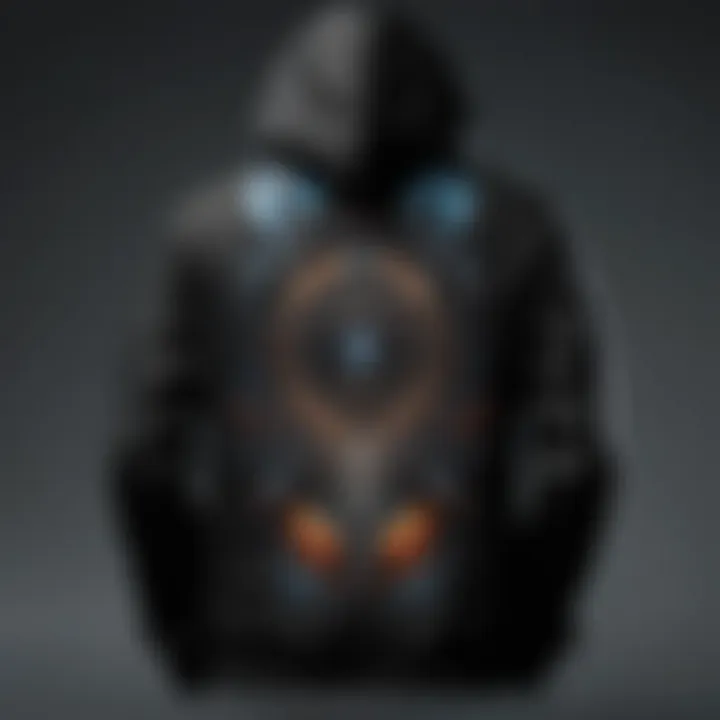 Abstract Street Art Design on Edgy Black Hoodie Edgy black hoodie featuring abstract street art design