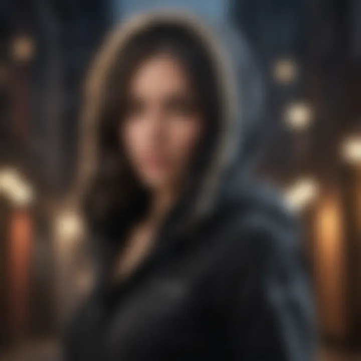 Faux Fur Trim on Luxurious Black Hoodie Luxurious black hoodie with faux fur trim