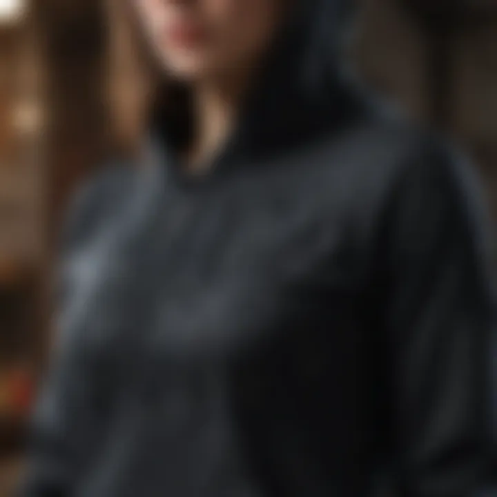 Geometric Patterns on Minimalist Black Hoodie Minimalist black hoodie with geometric patterns