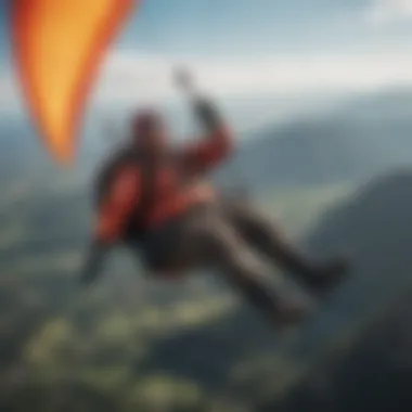 Plus-Size Female Paragliding in the Sky