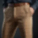 Exquisite Tailoring Detail of Tan Plaid Pants