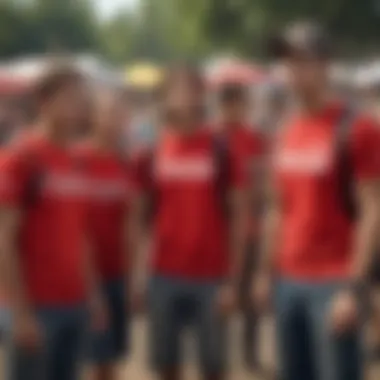 Community and Identity: Coca-Cola in Extreme Sports Group of extreme sports enthusiasts wearing Coca-Cola T-shirts at a festival