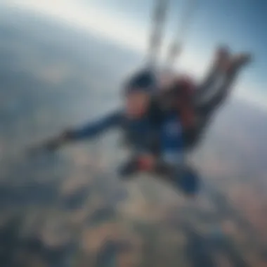 Skydiving Adventure at Extreme Heights Thrill-seekers in free fall during a skydiving adventure
