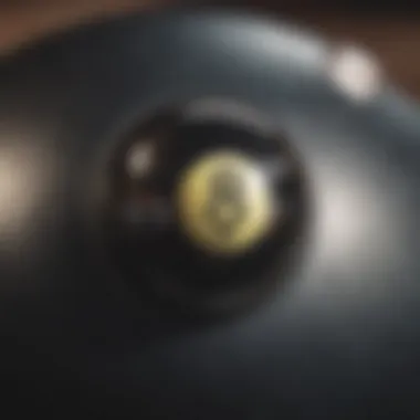 Detailed Examination of the Eight Ball Sticker Close-up of an eight ball sticker on a sports equipment