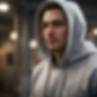 Stylish Individual Rocking the Silver Grey Champion Hoodie Fashionable Individual Wearing Silver Grey Champion Hoodie