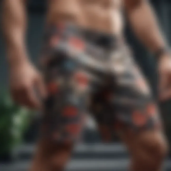 Floral Pattern Shorts in Extreme Sports Fashion