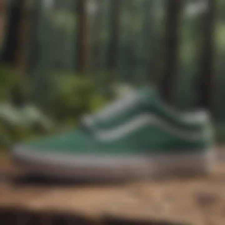 Chic Forest Green Vans in Lifestyle Scene