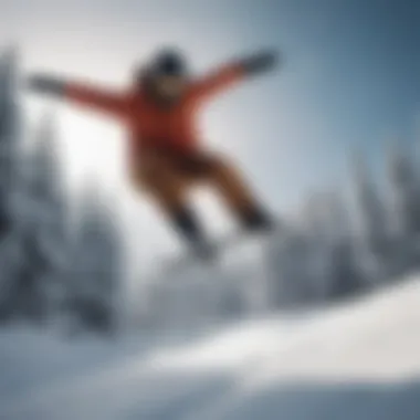 Freestyle snowboarder executing a stylish jump in a snow park