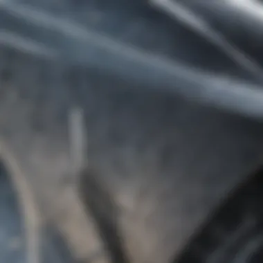 Close-up of advanced fin materials and textures