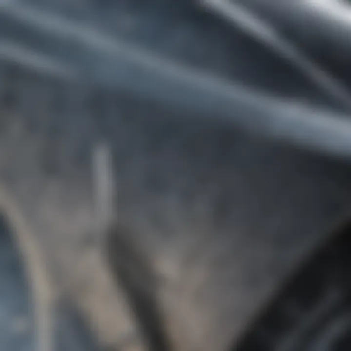Close-up of advanced fin materials and textures