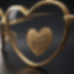Golden heart-shaped glasses with intricate engraving