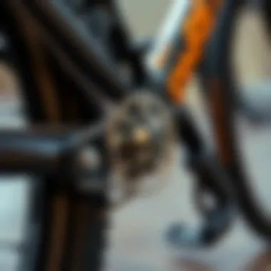 Detailed view of BMX bike gearing system highlighting gear ratios