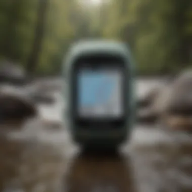 Garmin Instinct Seafoam showcasing GPS tracking in wilderness