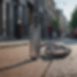 Grey Nike Lanyard in Urban Setting
