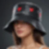 Unique design of 'i heart hot moms bucket hat'