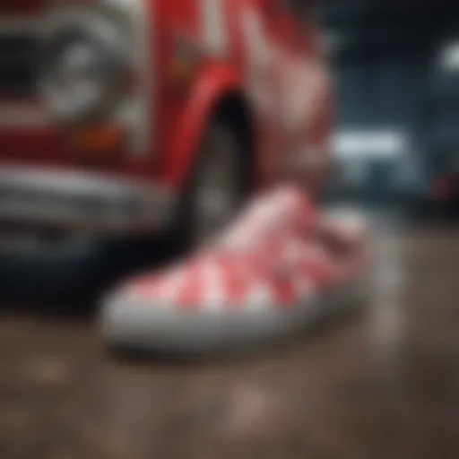 Iconic Vans Sneakers in Red and White Checker Design