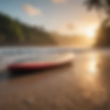 Surfboard on a beautiful Costa Rican beach