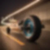 Illuminated Longboard Wheel in Motion