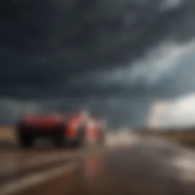 Powerful storm clouds moving swiftly in the sky