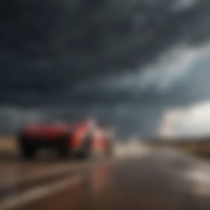 Powerful storm clouds moving swiftly in the sky