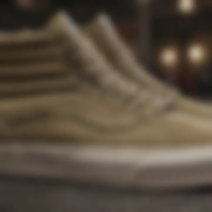 Close-Up Texture of Khaki Hi-Top Vans