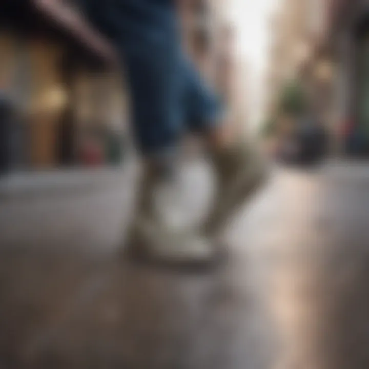 Khaki Hi-Top Vans in Urban Setting