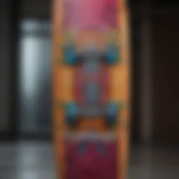 Artistic representation of a Krooked skate deck showcasing its vibrant design