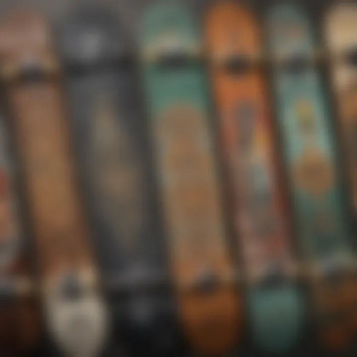 Historical collage reflecting the evolution of Krooked skate decks over the years