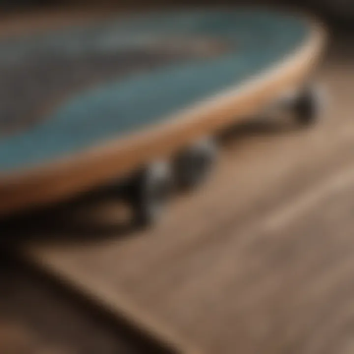 Close-up of a Krooked skate deck highlighting its material quality and craftsmanship