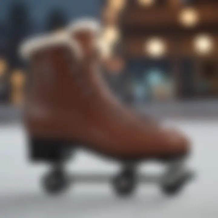 A variety of ladies figure skates for different skill levels