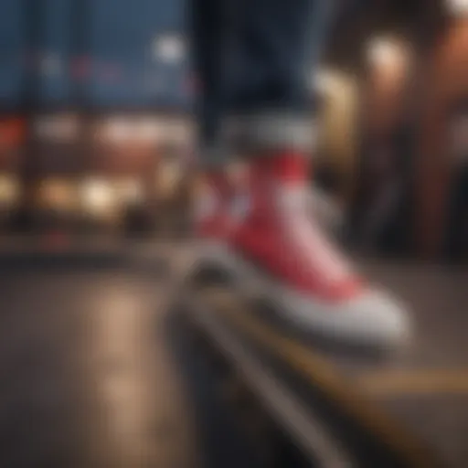 Converse shoes on a skateboard ramp