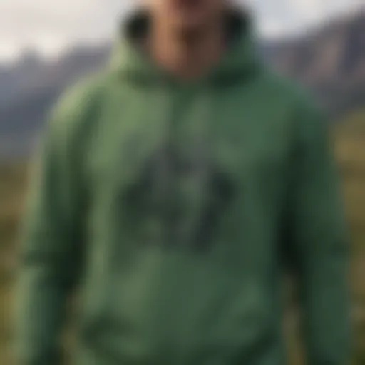 Eco-Friendly Green Hoodie with Nature-Inspired Print