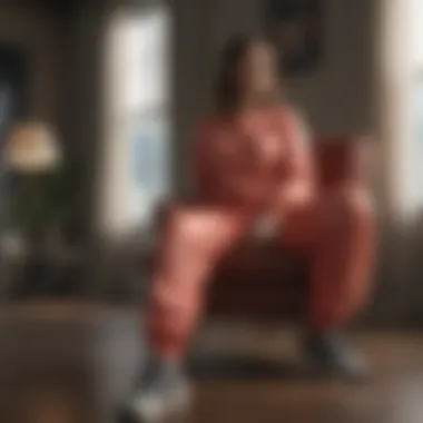 Silk Blend XL Sweatpants Luxury Luxurious silk blend XL sweatpants draped over chair