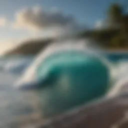 Majestic Caribbean Wave crashing against the shore