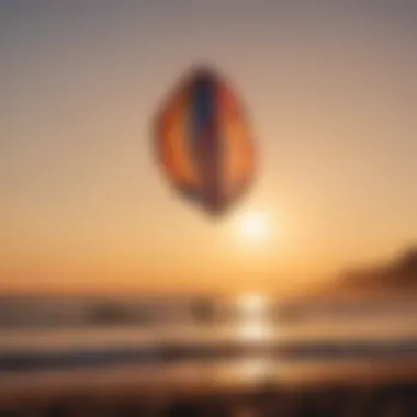 Awe-Inspiring Kite Drifting in the Golden Hour Majestic Kite Floating in the Sunset