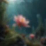 Majestic underwater flora swaying gracefully in the ocean currents