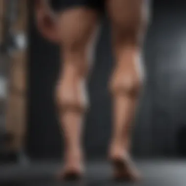 Dynamic Calf Stretching Technique Athletic calf muscle being stretched