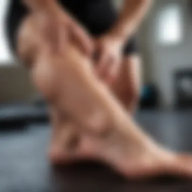 Therapeutic Massage Technique Physical therapist demonstrating calf muscle massage