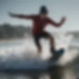 Wakeboarder on a perfect wave