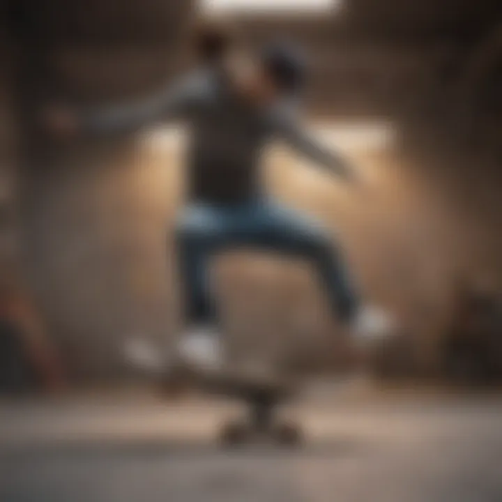 Skater performing a stylish kickflip