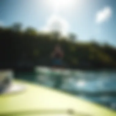 Connecting with Nature: Environmental Considerations in Paddle Boarding A paddle boarder observing marine life while paddling