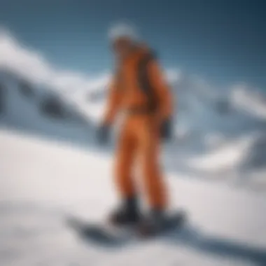 Stylish skinny snowboard pants on the slopes