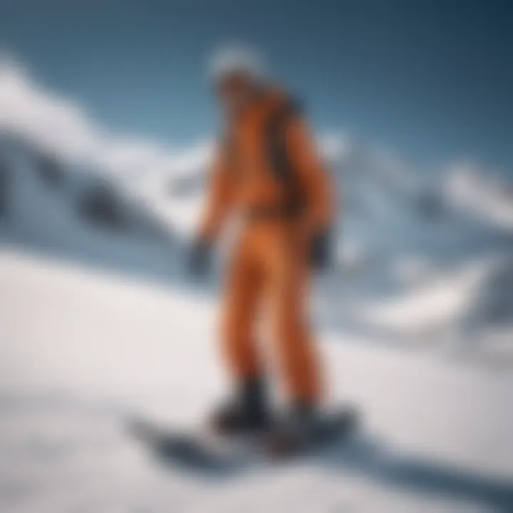 Stylish skinny snowboard pants on the slopes