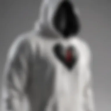 Sleek Black Broken Heart Hoodie Minimalist black broken heart hoodie against white background
