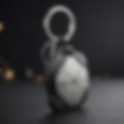Elastic Card Holder Keychain with Modern Geometric Design