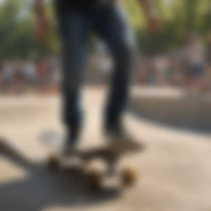 Skateboarder enjoying a community event