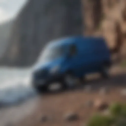 Vibrant blue waves crashing against rocky cliffs