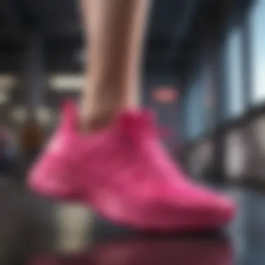 Neon Pink Shoes Shining Bright in Extreme Sports Setting