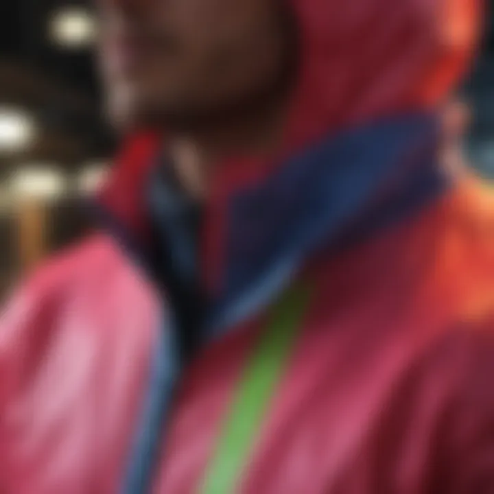 Close-up of Neon Windbreaker Fabric Technology Detail