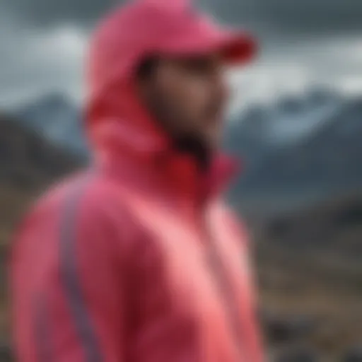 Vibrant Neon Windbreaker on Rocky Mountain Ridge